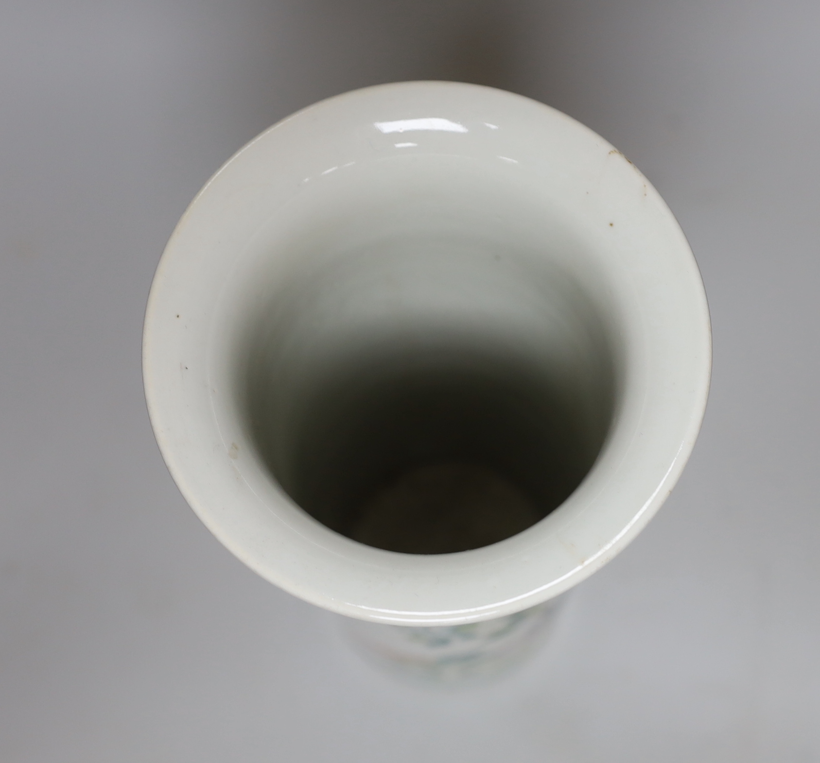 A Chinese famille rose cylindrical vase, 31cm
